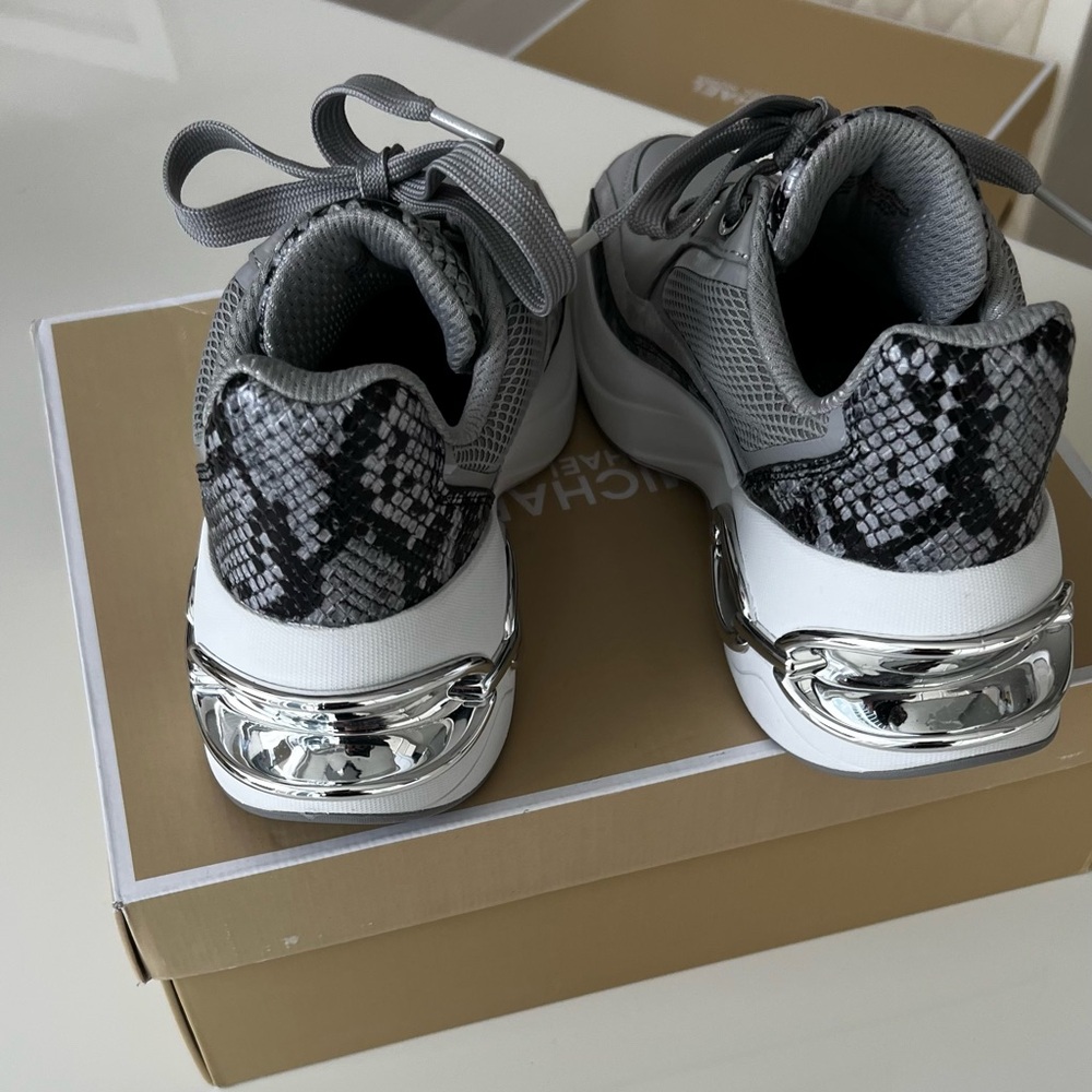 MICHAEL KORS Toni Mixed-Media Leather Trainer Size 6,5 - Picture 10 of 13